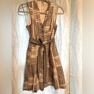 Anthropologie button down dress with belt